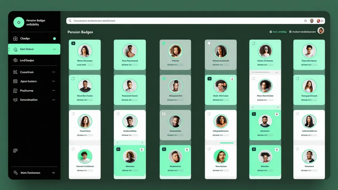 Auto-enrolment interface showing employee eligibility assessment screen with green status indicators
